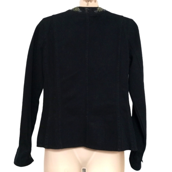 Chicos Black Denim Jean Jacket Sz 0 - Picture 4 of 5